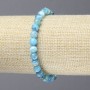 Elastic bracelet Blue Agate, smooth beads, 6 mm diameter+