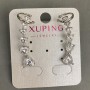 Cafe Stud Xuping Rhodium with White Crystals in Heart Shape 32x10mm +