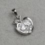 Xuping Rhodium Apple Pendant with White Rhinestones and White Crystals 21x12mm +