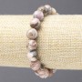 Elastic bracelet with natural rhodochrosite, smooth bead, 10 mm diameter+