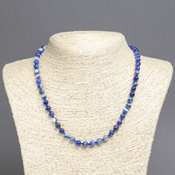 Blue Agate Beads, 6 mm diameter, 45 cm length