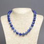 Blue Agate Necklace, 12mm Beads, 45cm Length