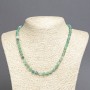 Matte green agate necklace, natural agate beads, 6 mm diameter, 45 cm long