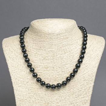 Agate Bead Necklace, Faceted Ball Beads, 10(+/-)mm diameter, 45cm length