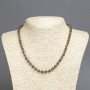 Natural smoky quartz necklace with smooth 6mm beads, length approx. 45 cm