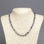 Beaded necklace of natural Iolite, tumbled beads, diameter 8x6 mm, length 45 cm