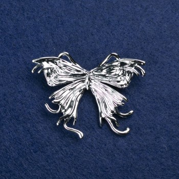 Butterfly Brooch in silvery metal, 50×36 mm