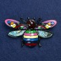 Beetle Brooch, silver metal and enamel, 70x42 mm +
