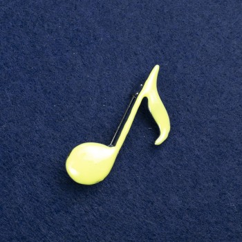 Brooch 'Note' silver-toned metal and enamel 25×45 mm +