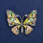 Butterfly Brooch, golden metal, enamel and rhinestones, 54×45 mm +