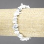 Elastic bracelet with natural howlite chips, 6-8 mm diameter+