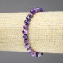 Elastic bracelet with violet eye agate beads, smooth round beads, 6mm diameter