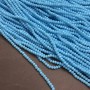 Blue Matte Czech Crystal Beads on Beading Wire, Faceted Rondel, 3x2.5 mm + -, Length 36-38 cm +