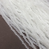 Milky White Matte Czech Crystal Beads on Thread, Faceted Rondel, diameter 3×2.5 mm, length 36-38 cm +