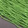 Lime Matte Czech Crystal Beads on a Beading Thread, Lime Matte Faceted Rondelle, diameter 3.5×3 mm + -, length 36-38 cm +
