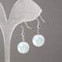 Moonstone Earrings (Synthetic) Smooth Ball, 12 mm diameter +/- 34 mm length +/-