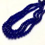 Beads Czech Crystal on beading thread, dark blue transparent faceted rondelle, diameter 6 x 4.5 mm, length 38–40 cm +