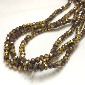 Beads Czech Crystal on thread, lilac matte assortment with a faceted rondel, diameter 6x4.5 mm + -, length 38-40 cm +