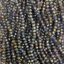 Gray Czech Crystal Beads on Thread with Gasoline Coating, Faceted Rondelle, Diameter 6x4.5 mm + -, Length 38-40 cm +