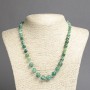 Eye Agate Bead Necklace, Green Smooth Beads, Adjustable Length, Diameter 6-10(±) mm, Length 45 cm+