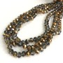 Beads Czech Crystal on thread Gray assortment with plating, faceted rondel, diameter 8x6 mm + -, length 40-42 cm +