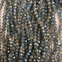 Gray Czech Crystal beads with plating, faceted rondelle, diameter 6x5 mm, length 40-42 cm