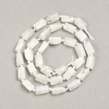 Bead on thread natural Adularia, faceted 10x6mm + -, length 42 cm +