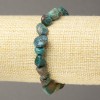 Elastic bracelet with natural chrysocolla beads (tumbled), diameter 8×9 mm