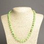 Beaded Necklace of Imperial Jasper, Salad Green (pressed) Smooth Bead, 8 mm Diameter, 45 cm Length