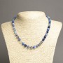 Blue Agate Necklace with Faceted Beads, 8 mm Diameter, 45 cm Length ±