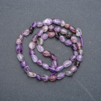 Natural amethyst beads on thread, faceted, diameter 7×5 mm, length 40 cm +