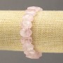 Elastic bracelet with natural Pink Quartz, faceted links, diameter 14×9.5 mm+