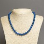 Imperial Blue Jasper Necklace (pressed) - smooth beads, 6 mm diameter, 45 cm length