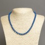 Blue Imperial Jasper Necklace (Pressed) Smooth Beads, 8 mm Diameter, 45 cm Length