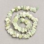 Beads on a thread, unpolished Prenite tumbled stone, diameter 13x8 mm (±), length 41 cm