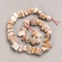 Beads on thread, unpolished Selenite, oval 13x8 mm, length 41 cm