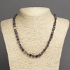 Faceted natural charoite gemstone necklace, 7x8 mm diameter, 45 cm+