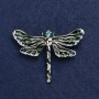 Brooch Butterfly silver metal, enamel and crystals 44x60mm +