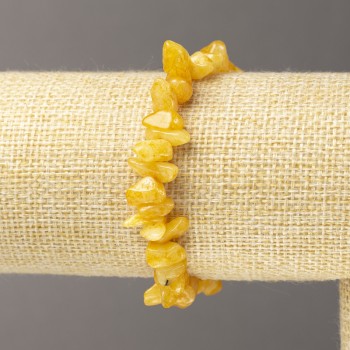 Elastic bracelet with tinted quartz chips, diameter 6(±)mm