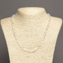 Natural stone necklace with rock crystal, faceted, 6×8 mm beads, length 45 cm