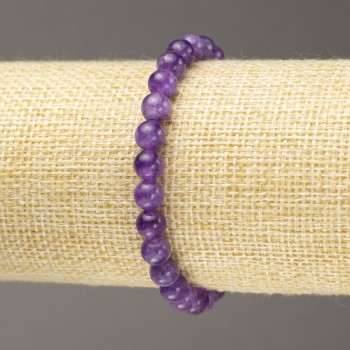 Lepidolite Bracelet (Synthetic) Smooth Beads, 6 mm Diameter +/- (Stretch)