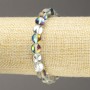 Elastic bracelet with opal glass beads, gray translucent, diameter about 8 mm, length about 18 cm