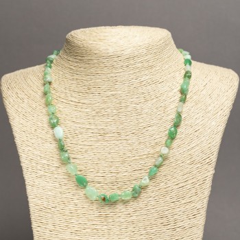 Natural chrysoprase bead necklace, tumbled, diameter 6×7 mm, length 45 cm