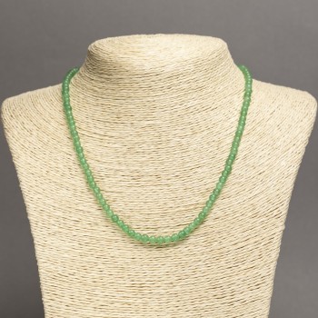 Nephrite Necklace (pressed) Smooth Beads, 4–5 mm diameter, 45 cm length (without clasp)