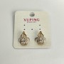 Xuping Earrings with 18K Gold Plating and White Crystals, Diameter 15x8 mm +