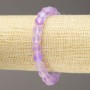 Elastic bracelet with opal glass, matte lilac smooth beads, 8 mm diameter, 18 cm length