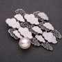 Brooch Clouds in Black Rhinestones 68×50 mm Gray Metal