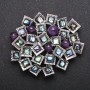Brooch-pendant of the 'Accent' series with Halite and Amethyst, metal color 57×49 mm