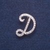 Initial 'D' Brooch in Silver, 3x2 cm