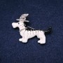 Brooch “Dog in a Hat” enamel on silver-colored metal 33×47mm